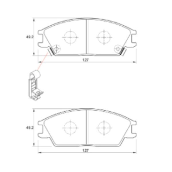 Hyundai Accent 1 1.3 G4EH front brake pads from 1996 to 2000 - Image 2