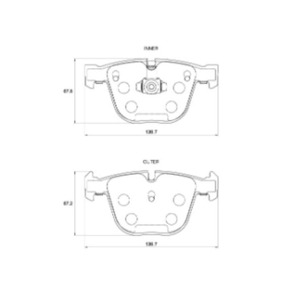 Bmw X5 series xDrive30d F15 N57D30A rear brake pads from 2014 to 2018 - Image 2