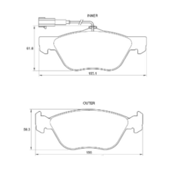 Alfa Romeo Alfa145 2.0 front brake pads from 1996 to 2001 - Image 2