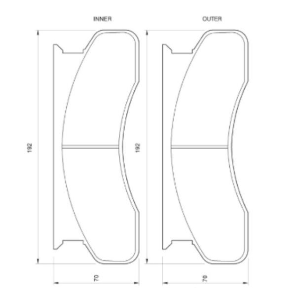 Ford F250 4.0 5.0 front brake pads from 1966 onwards - Image 2